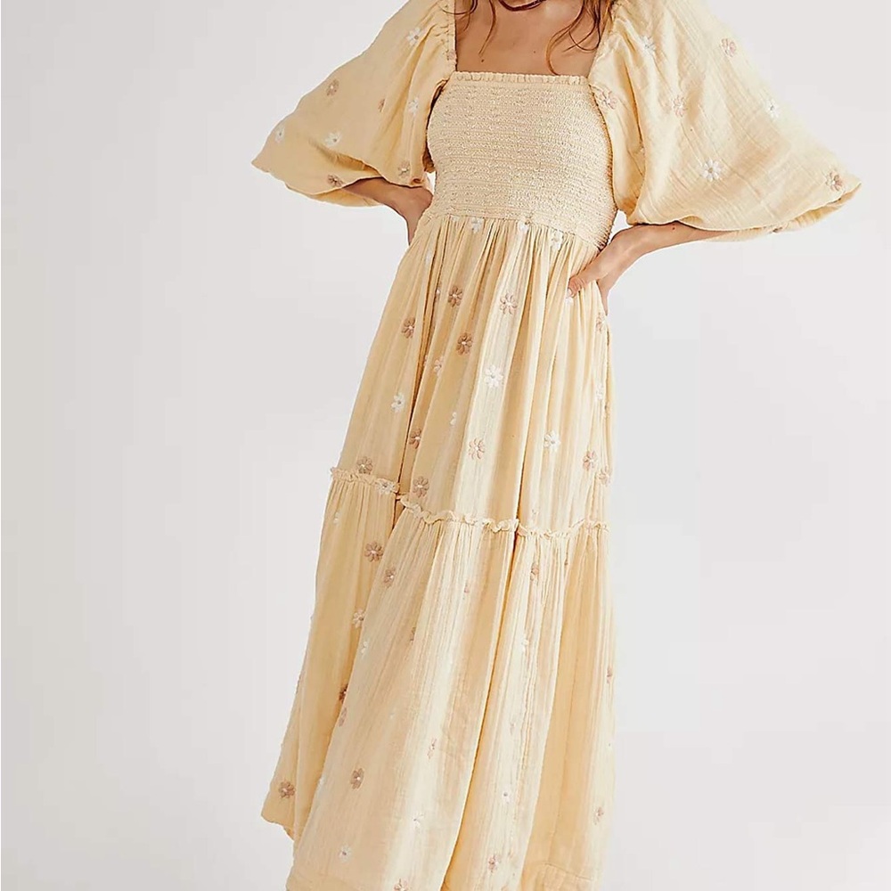 NWT Dahlia Embroidered Maxi Dress Free People